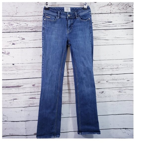 White House Black Market BLANC Women's Medium Wash Boot Cut Blue Jeans – Size 0R - Picture 8 of 13